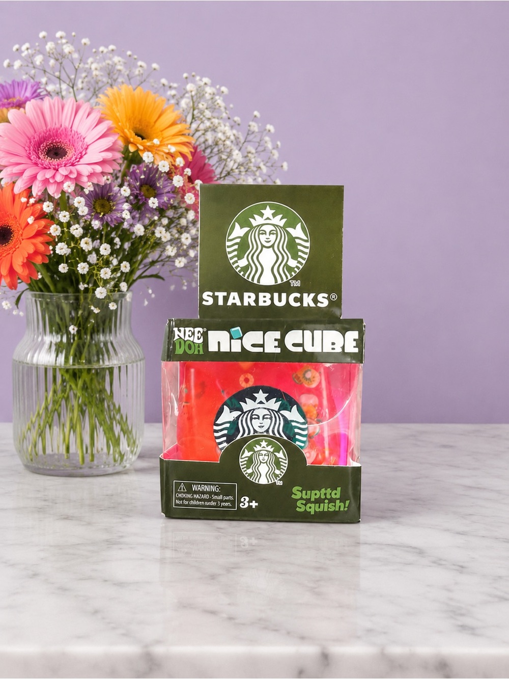 Starbucks Pink and Red Nice Cube Supttd Squish